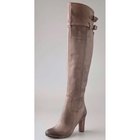 Sam Edelman Shoes Sam Edelman Sutton Over The Knee Boots Womans 7 2 Brown Distressed Leather Poshmark